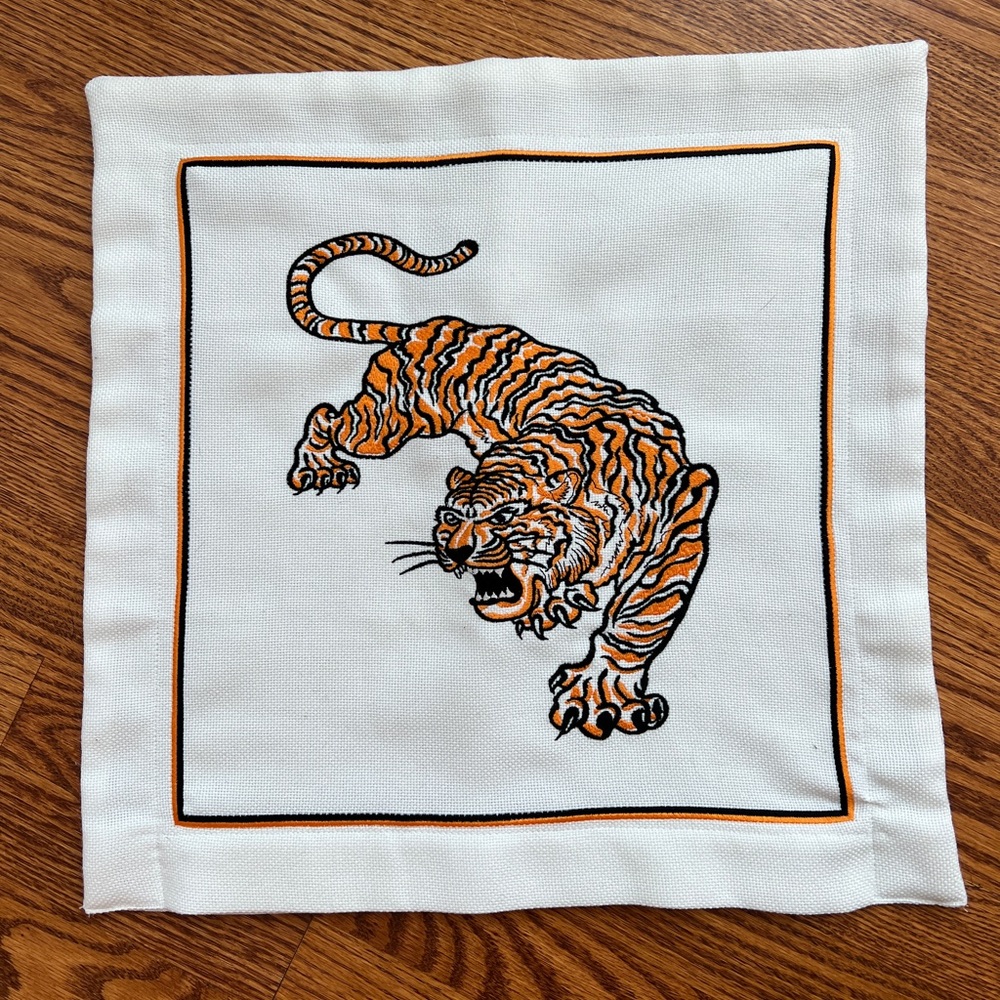 Embroidered pillow case